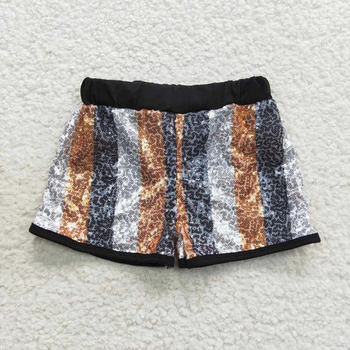 6.9 Sibling Baby Girls Colorful Stripe Sequin Shorts Bottoms