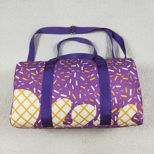 6.26 BA0321 Purple Ice Cream Drip Zipper Gym Bag