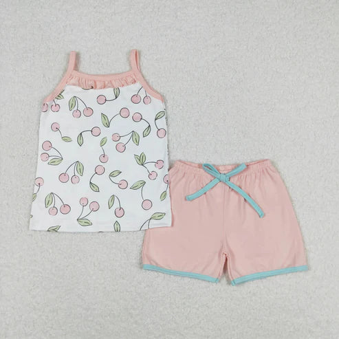6.26Sibling Baby Girls Straps Floral Top Shorts Summer Clothes Sets