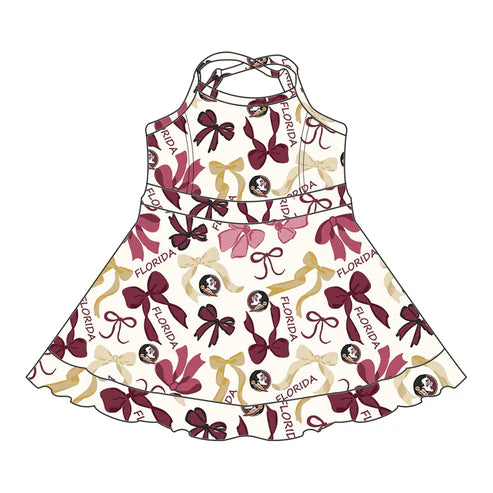 6.10 Custom Moq 3 each item Sibling Baby Girls Florida Team Dresses Clothes Sets