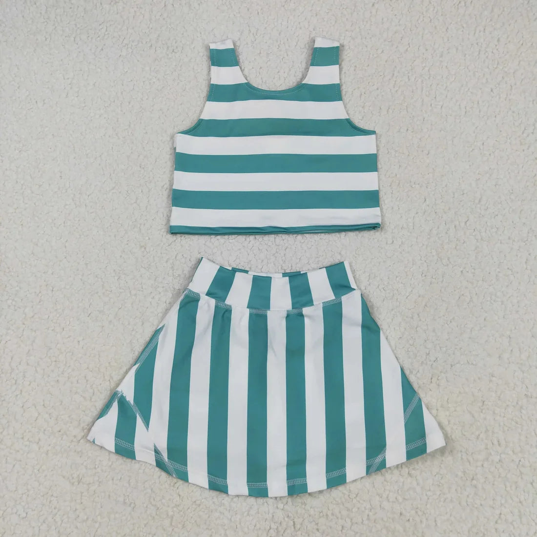 6.13 Sibling Baby Girls Sleeveless Stripe Plaid Athletic Skorts Dresses Sets