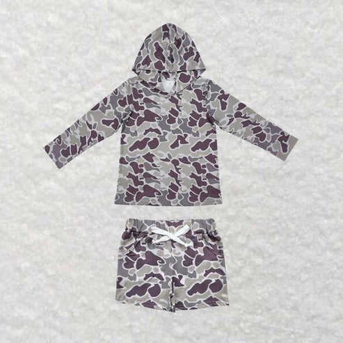 11.1 Sibling Baby Boys Camo Hoodies Top Pockets Shorts Southern Clothes Sets