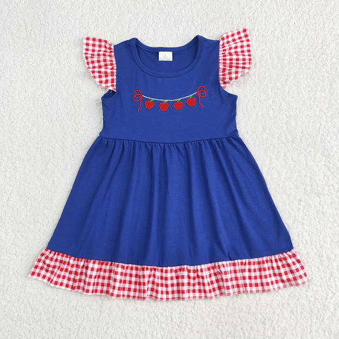 6.26 Sibling Boys Baby Girls Embroidery Apple Back To School Outfits Sets