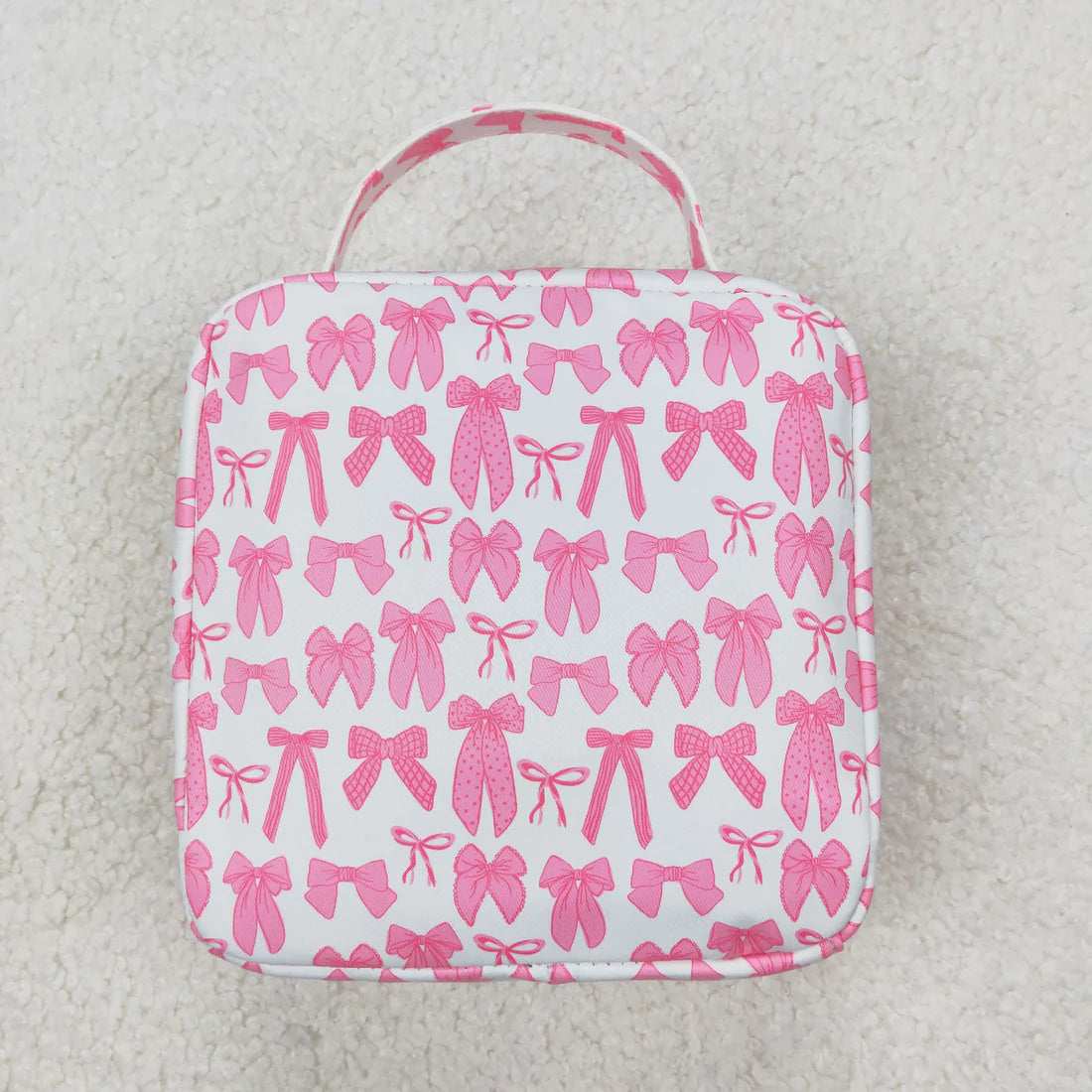8.13 BA0284 Baby Girls Pink Bows Lunch Dinner Picnic Box Bags