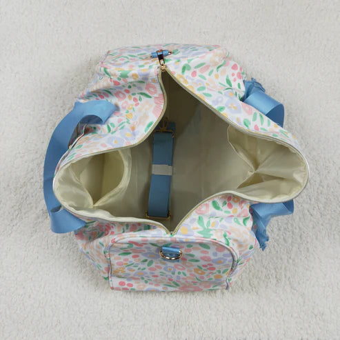 4.28 BA0292 Blue Ruffle Colorful Leopard Print Gym Duffle Bag