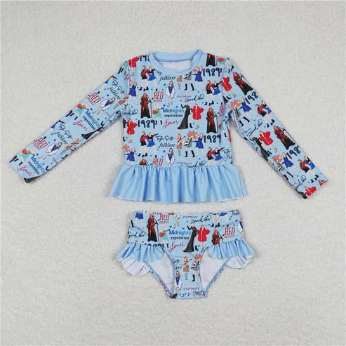 Baby Girls Sibling Long Sleeve Singer Top Bummie Swimsuits