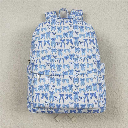 8.13 Two Colors Sibling Baby Girls Pink Blue Bows Backpacks Bags
