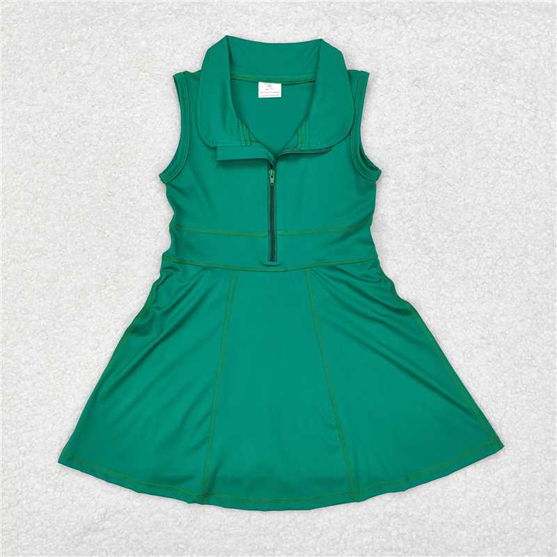 L-3.3 Baby Girls Sibling Zipper Yoga Knee Length Active Wear Athletic Dresses