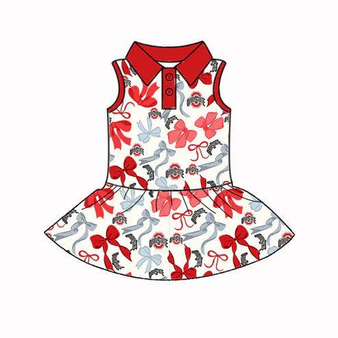 6.10 Custom Moq 3 each item Sibling Baby Girls Ohio State Team Dresses Clothes Sets