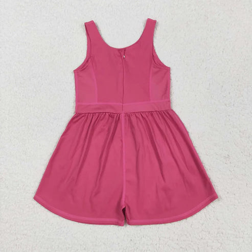 9.17 SR3022 Baby Girls Hot Pink Sleeveless Yoga Jumpsuit