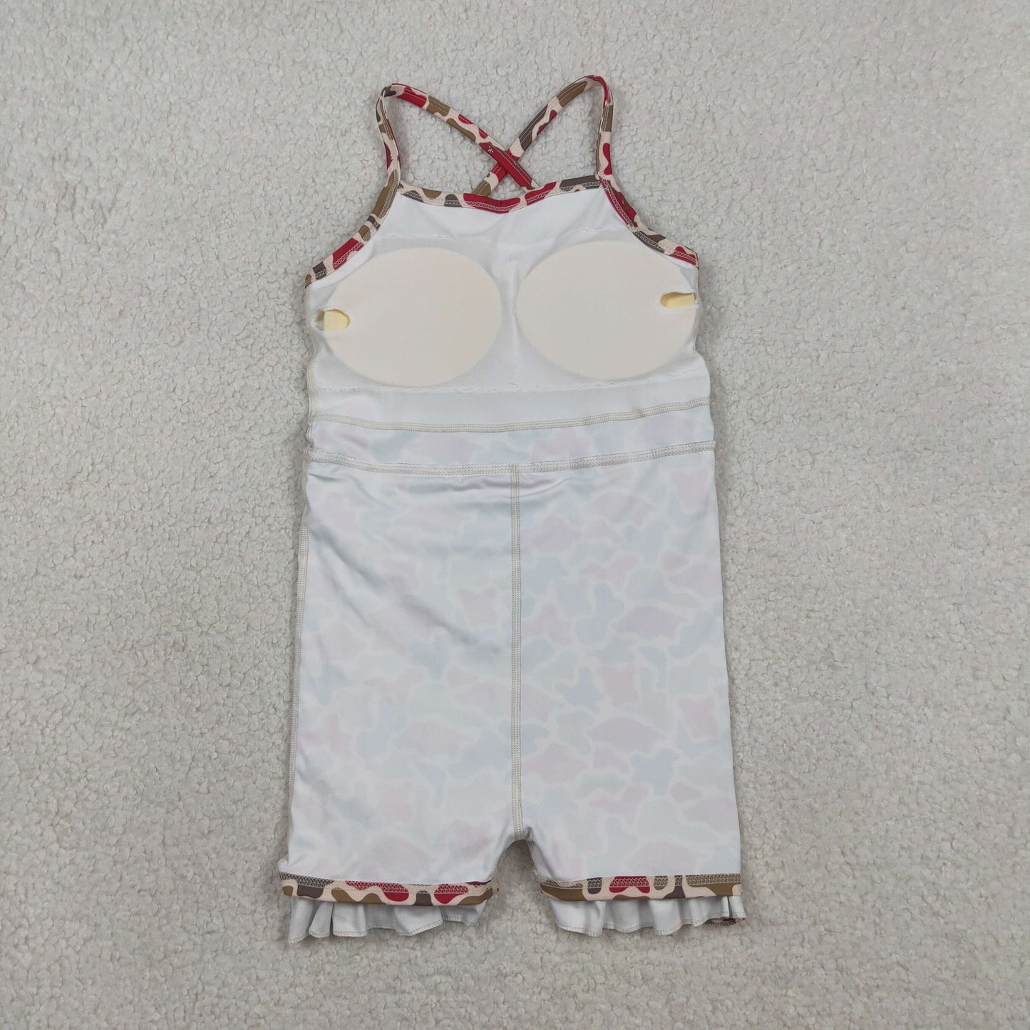 GSD3587 Kids Baby Girls Strap Camo Arkansas Team Yoga Active Shorts Ruffle Knee Length Dresses
