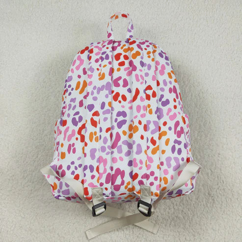 8.13 BA0307 Baby Girls Pink Leopard Ruffle School Bags