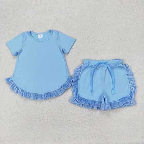 4.19 Sibling Baby Girls Cotton Top Ruffle Shorts Clothes Sets