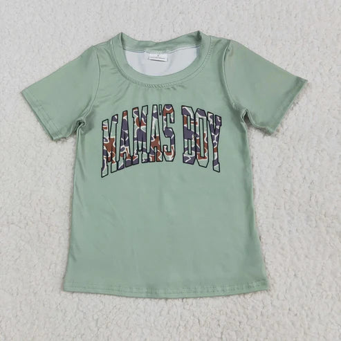 6.9 Sibling Baby Boys Short Sleeves Camo Mama's Boy Tee Shirts Tops 6.5