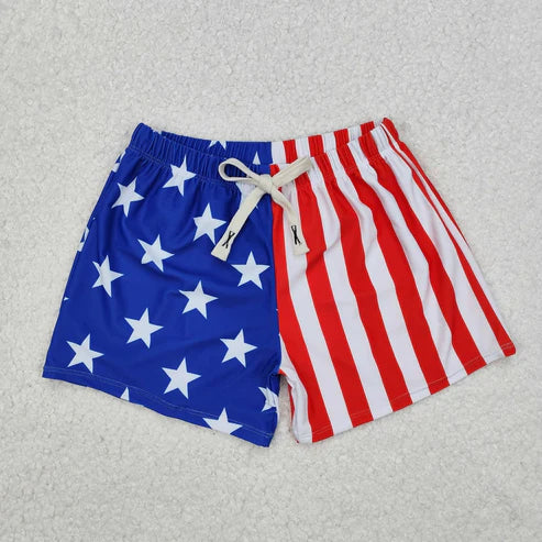 5.17 Sibling Baby Boys 4th Of July Star Western Trunks Swimsuits