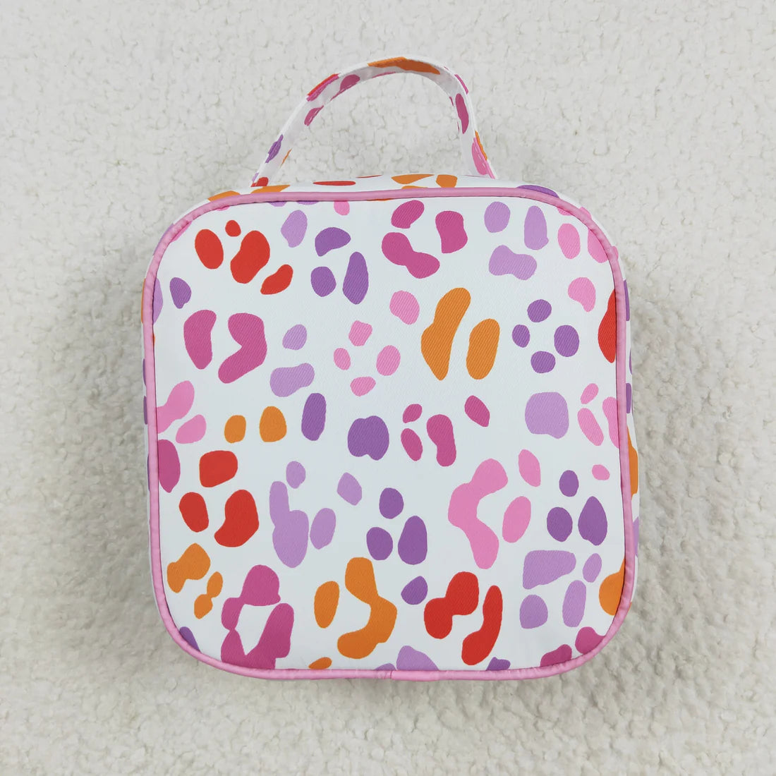 8.12 BA0309 Baby Girls Pink Leopard Ruffle School Bags Lunch Boxes