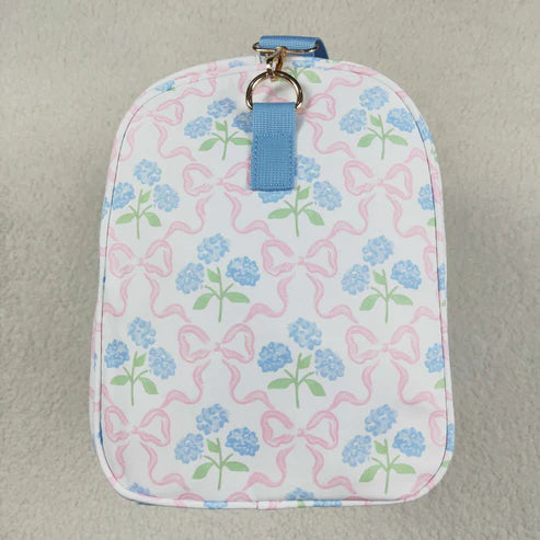 4.28 BA0294 Blue Ruffle Pink Bows Plaid Floral Gym Duffle Bag