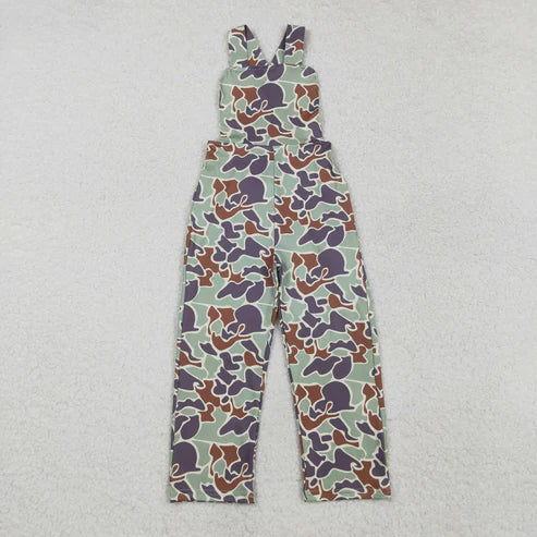 10.31 Sibling Baby Boys Girls Southern Camo Straps Pant Jumpsuits