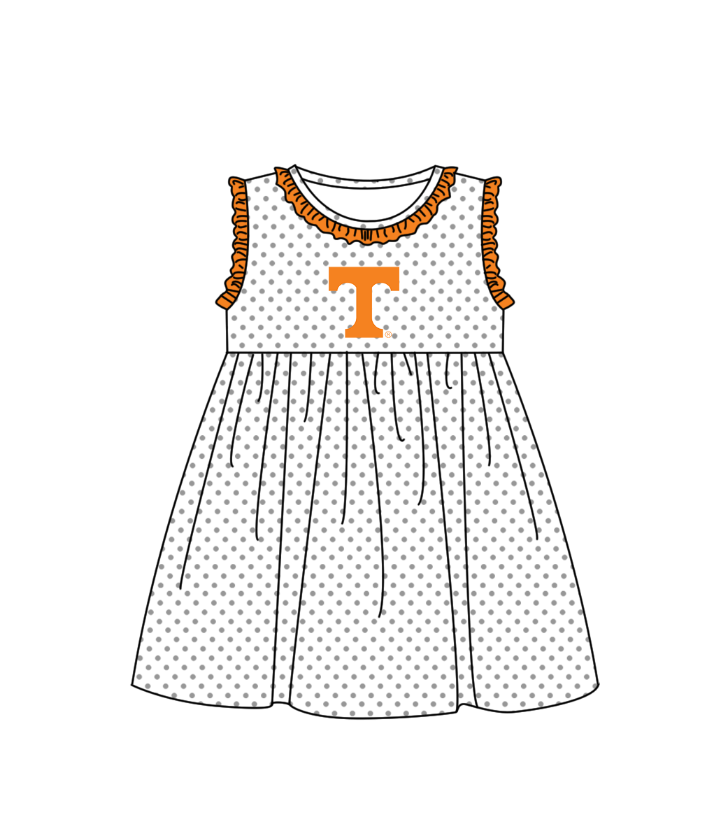 2.2 Custom Order Moq 3 Baby Girl Sleeveless T Polka Dots Team Knee Length Dresses