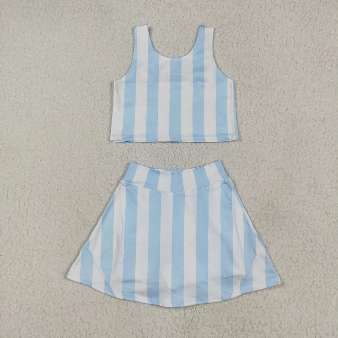 6.13 Sibling Baby Girls Sleeveless Stripe Plaid Athletic Skorts Dresses Sets