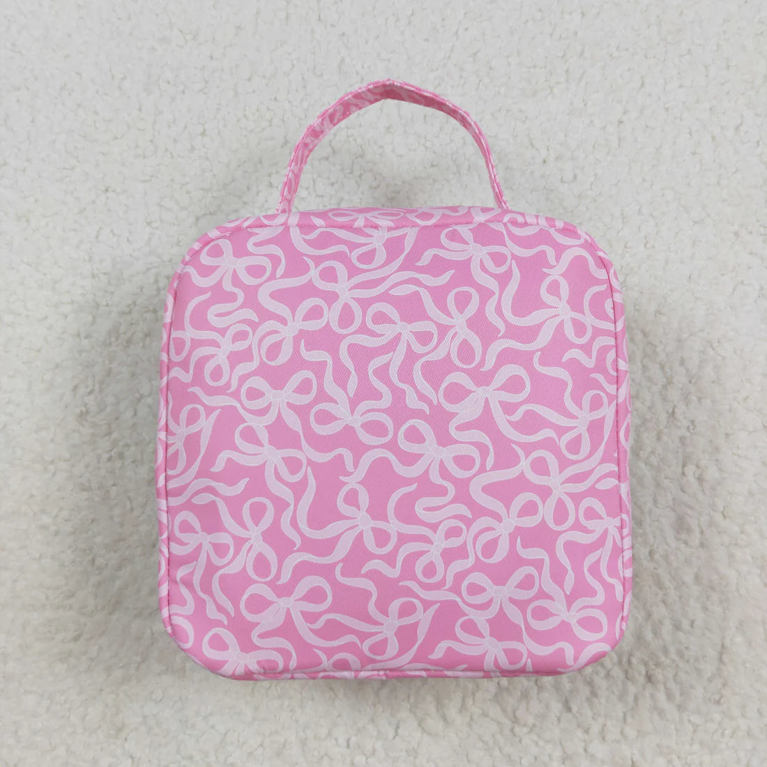 8.12 BA0310 Baby Girls Pink Bows Plaid Ruffle School Bags Lunch Boxes