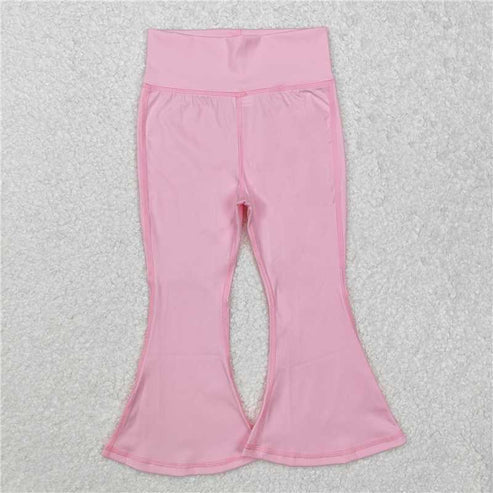 Sibling Baby Girls Solid Color Yoga Active Wear Bell Bottom Pants