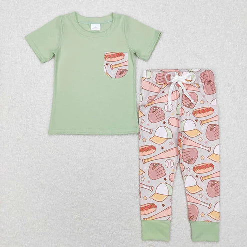 4.25 Sibling Baby Boys Game Sports Shirts Pants Outfits Sets