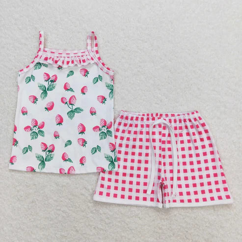6.26Sibling Baby Girls Straps Floral Top Shorts Summer Clothes Sets