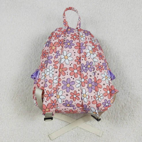 5.2 BA0240 Baby Kids Girls Pink Flowers Backpack Zip Back Bag