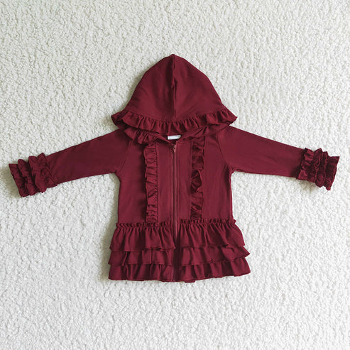 Baby girls zip ruffle 8 colors jackets cardigans