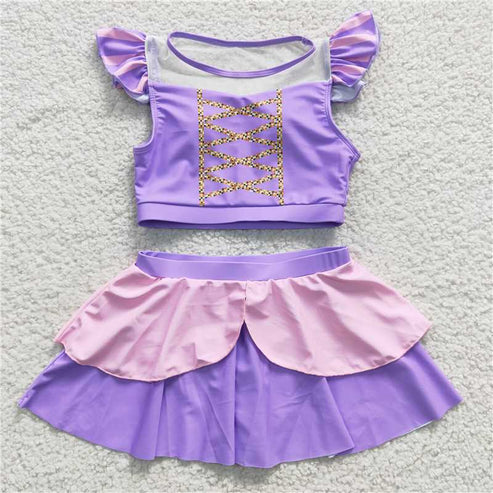 4.2 7 Colors Baby Girls Princess Two Pieces Beach Wear Swimsuits