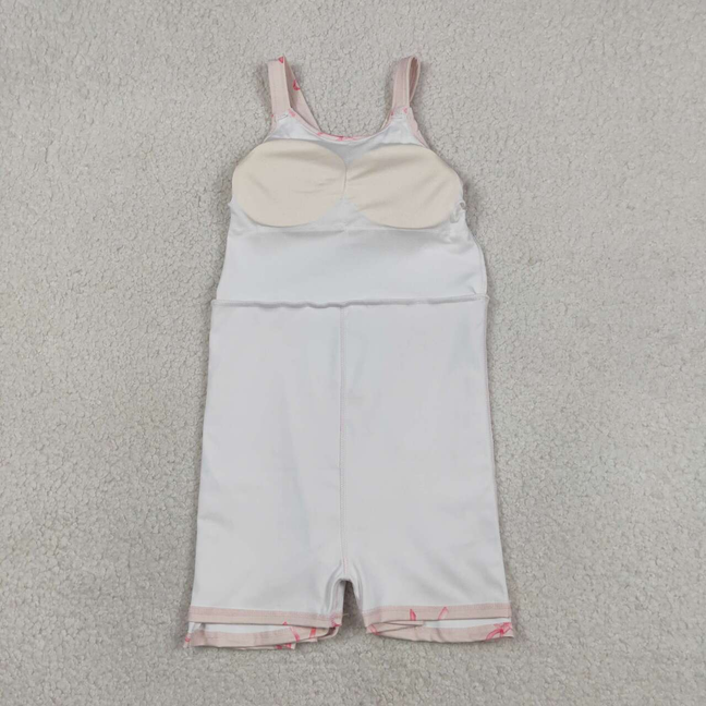 GSD3421 Kids Baby Girls Strap Back Bows Yoga Active Shorts Knee Length Dresses
