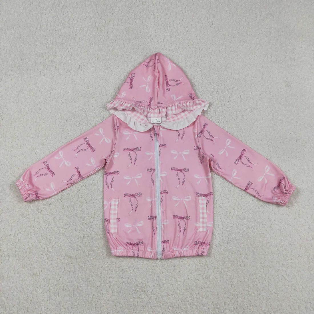Sibling baby girls clothes hooded zipper long sleeve tops