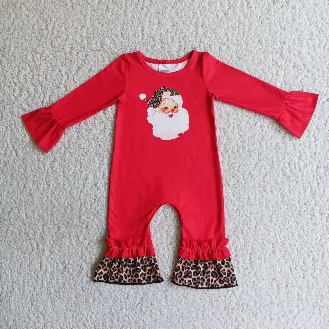 9.5 RTS NO MOQ ETA 5/7days arrived 6 A10-4 baby Christmas romper long sleeve long pants baby girls romper milk silk santa claus print