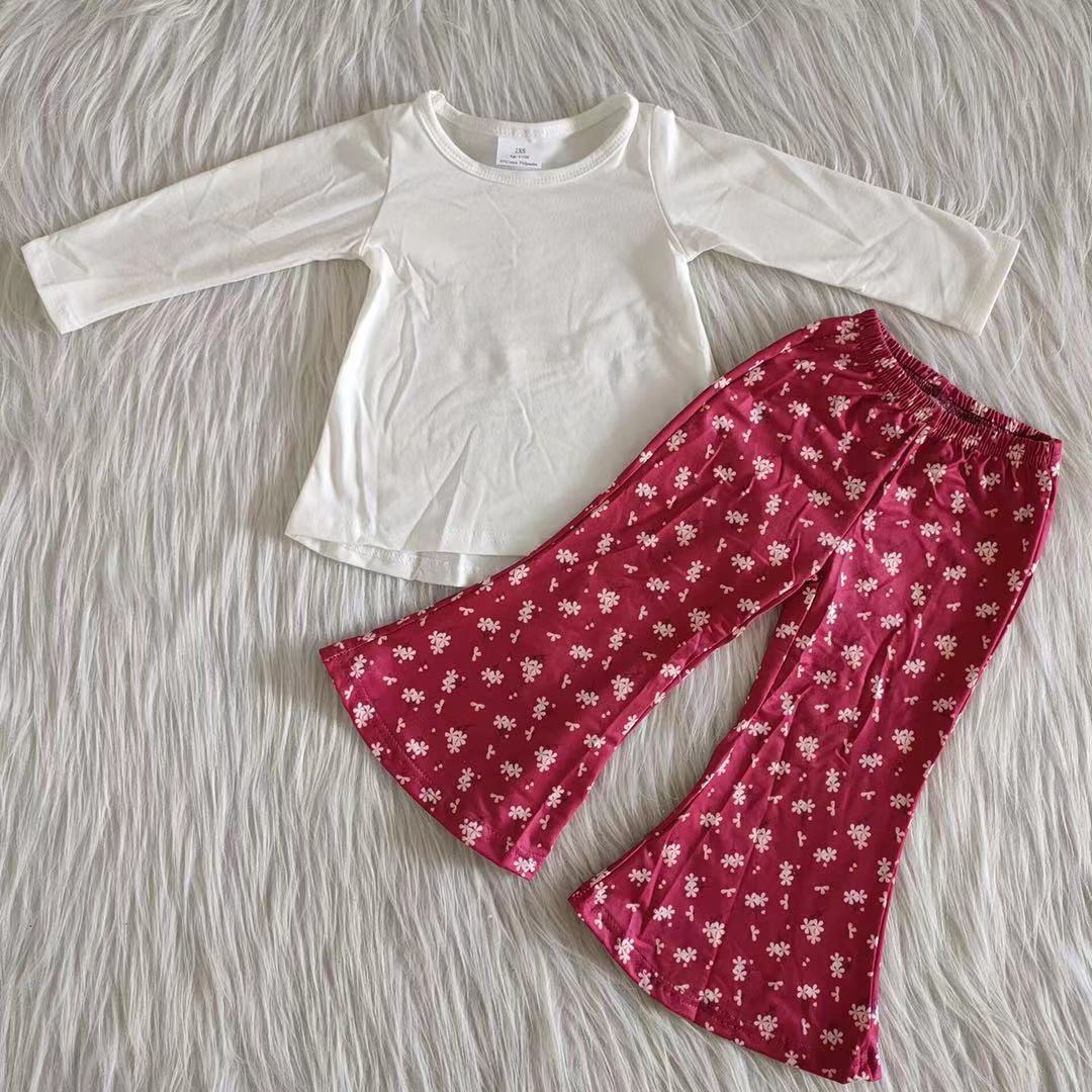 9.5 RTS NO MOQ ETA 5/7days Arrived 6 A12-26 4-color suit series: white top + red wide-leg pants