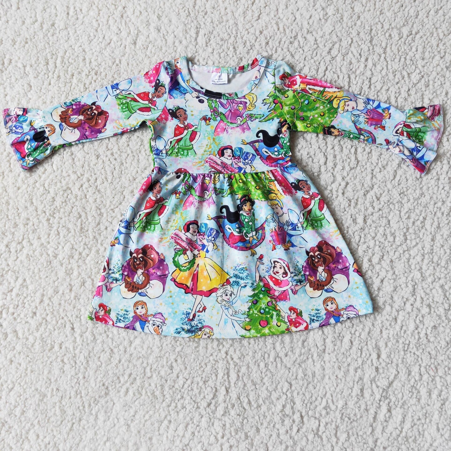 11.25 RTS NO MOQ(In Stock) 6 A16-17 Cartoon Long Sleeve Dress