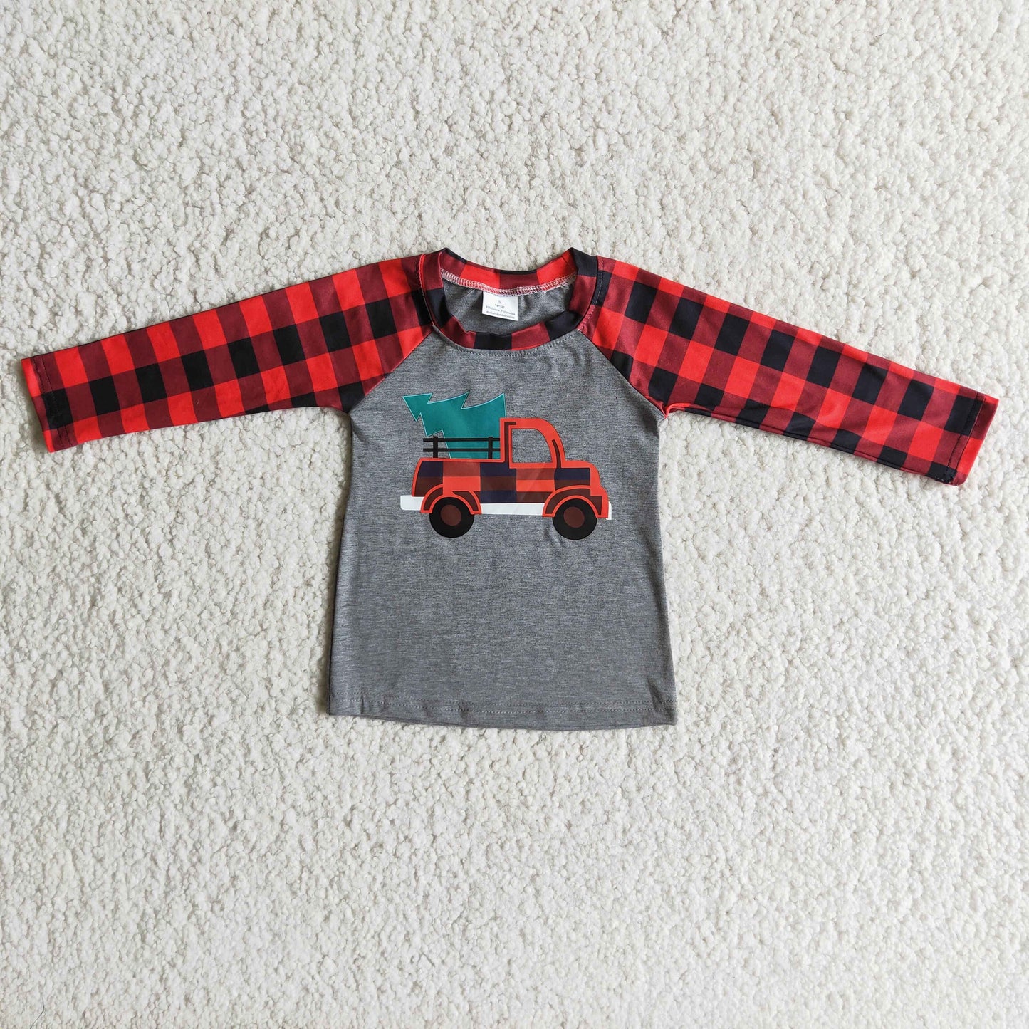 11.25 RTS NO MOQ(In Stock) 6 A33-2 Boy's Long Sleeve Top Car Print