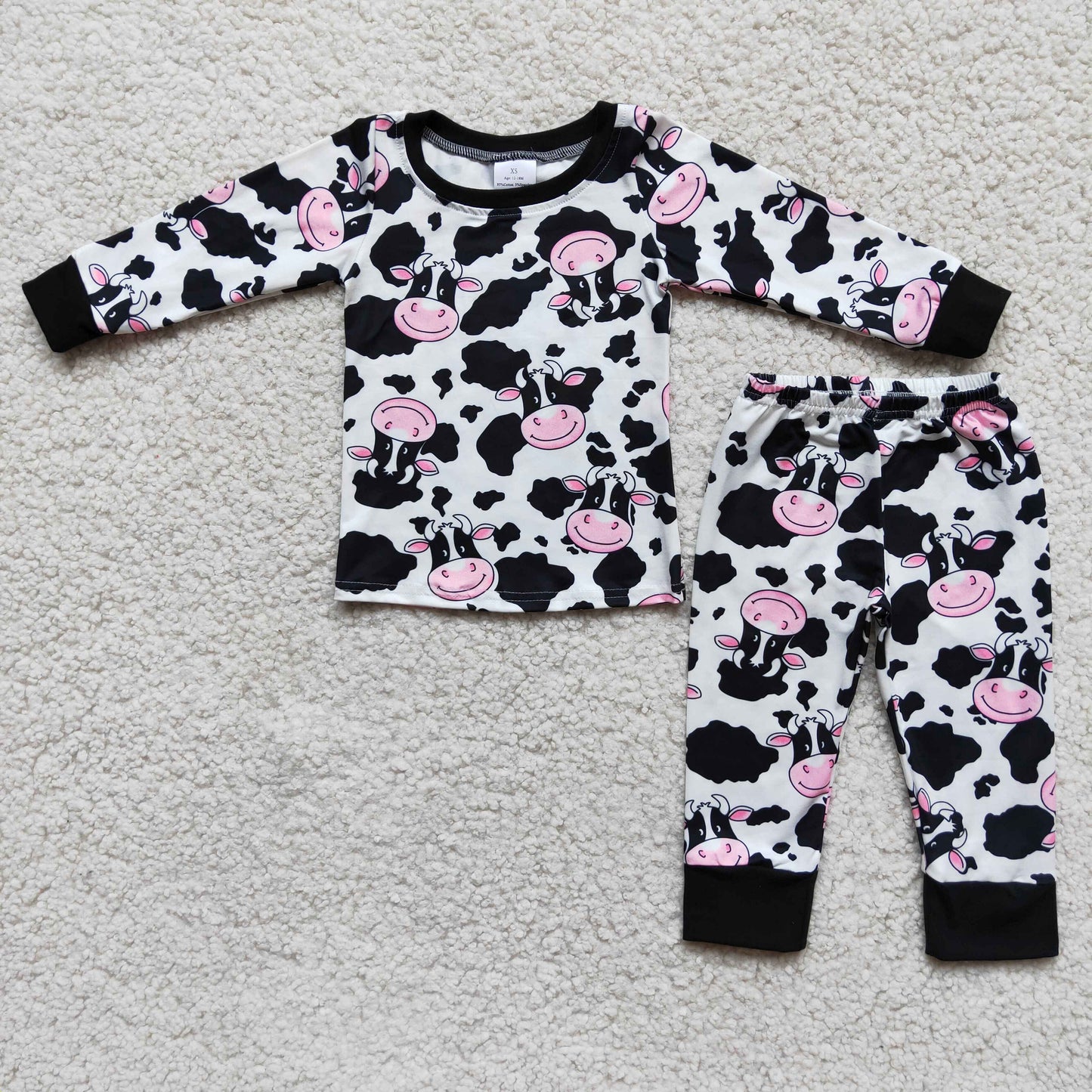 11.17 RTS NO MOQ(In Stock) 6 A7-1 Boys Cow Pajama Set