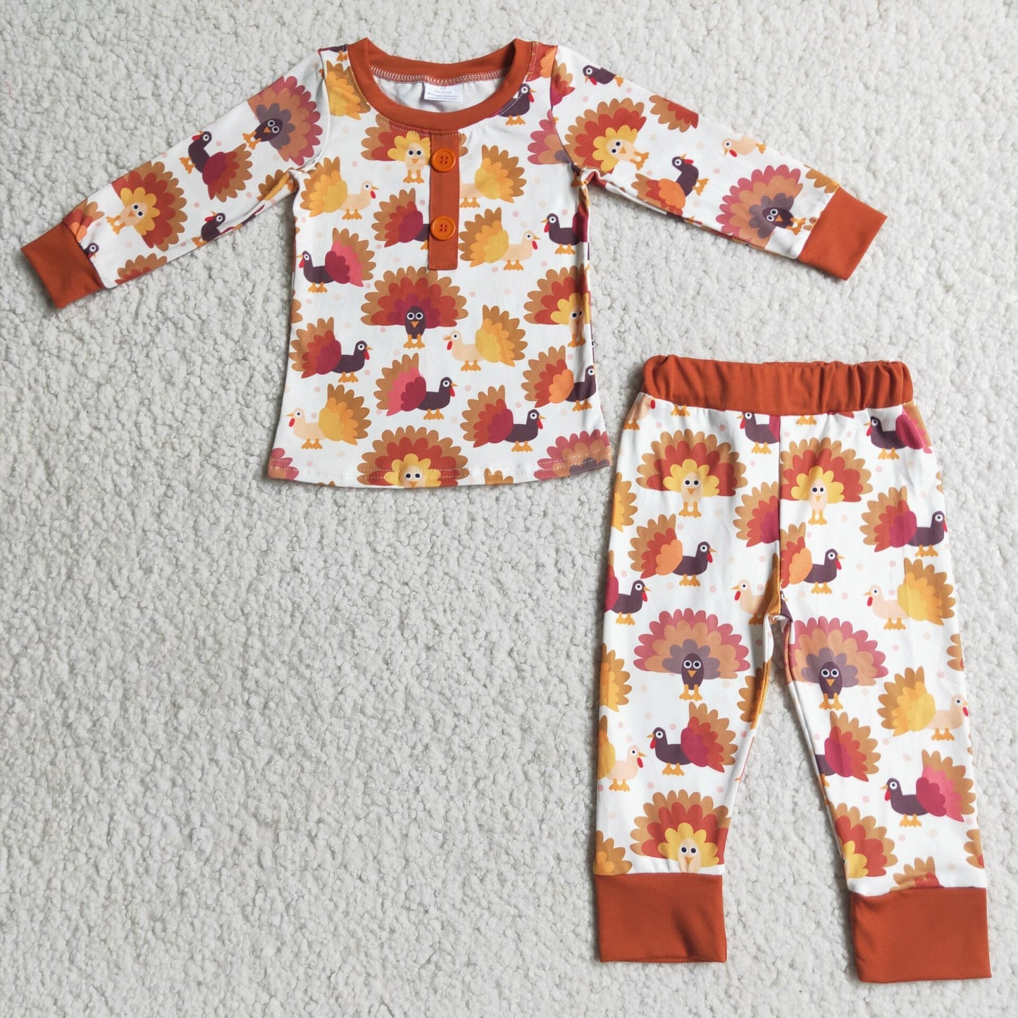 6 B3-3 2pcs Thankgiving long sleeve match boy's outfits