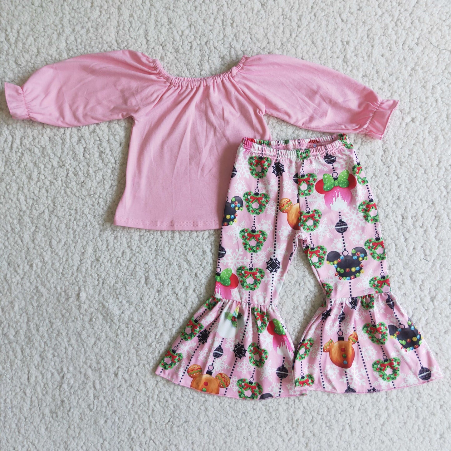 12.2 6 C10-20 Christmas Girls Pink Bell Outfit