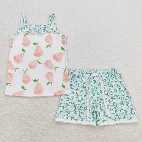 6.26Sibling Baby Girls Straps Floral Top Shorts Summer Clothes Sets