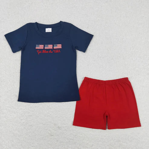 4.19 Sibling Baby Boys July 4th Summer Shorts Outfits