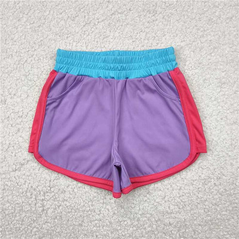 6.2 Sibling Baby Girls Colorful Belt Yoga Shorts Bottoms