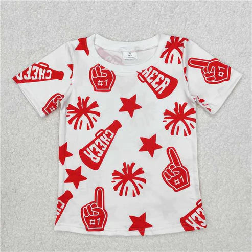 6.26 Sibling 6 Colors Baby Girls Cheer Team Tee Shirts Top