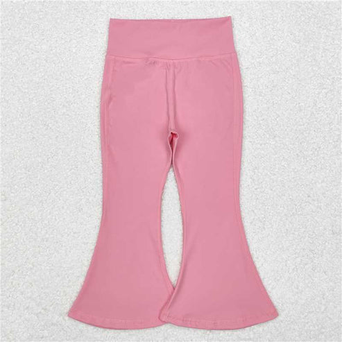 Sibling Baby Girls Solid Color Yoga Active Wear Bell Bottom Pants