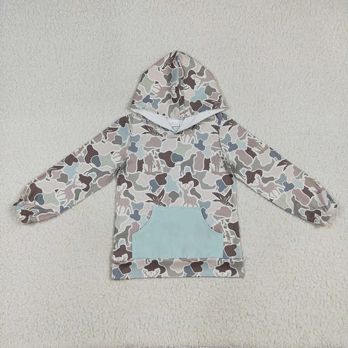 7.10 Sibling Baby Boys Hunting Ducks Pocket Hoodies Tops