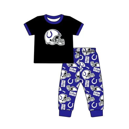 7.10 Custom Moq 3 Baby Boys Colts Shirt Jogger Pants Outfits Sets