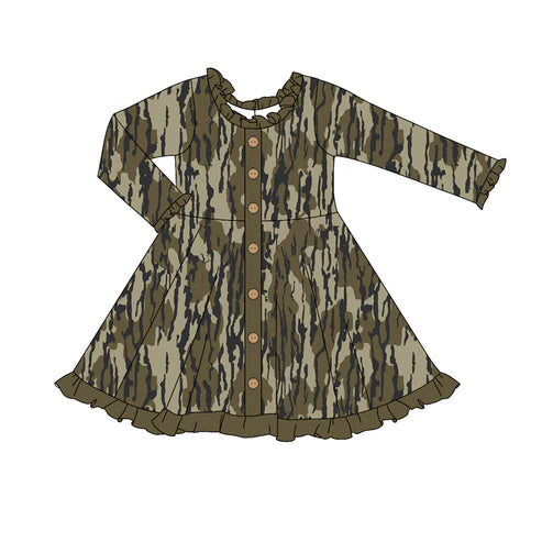 7.16 GLD0914 Baby Girls Bottomland Buttons Knee Length Dresses Preorder