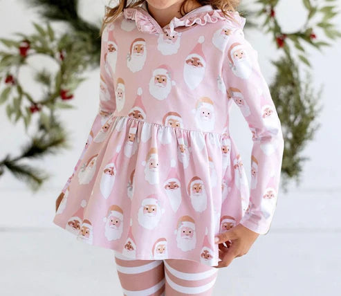7.17 GLP2075 Baby Girls Christmas Hooded Santa Top Legging Clothes Sets Preorder