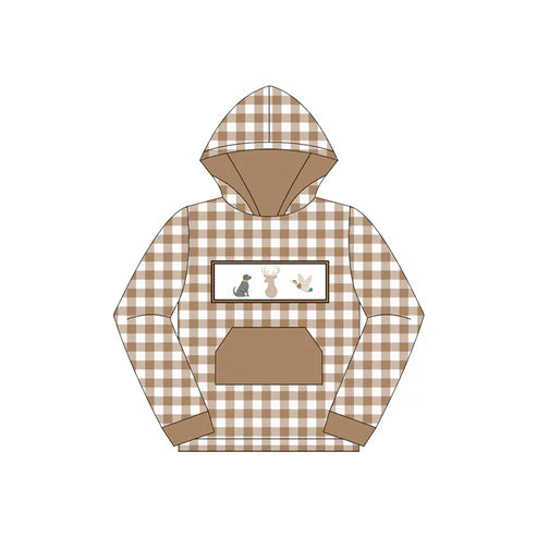7.11 BT1285 Baby Boys Long Sleeves Dogs Deer Ducks Pocket Hoodies Top Preorder